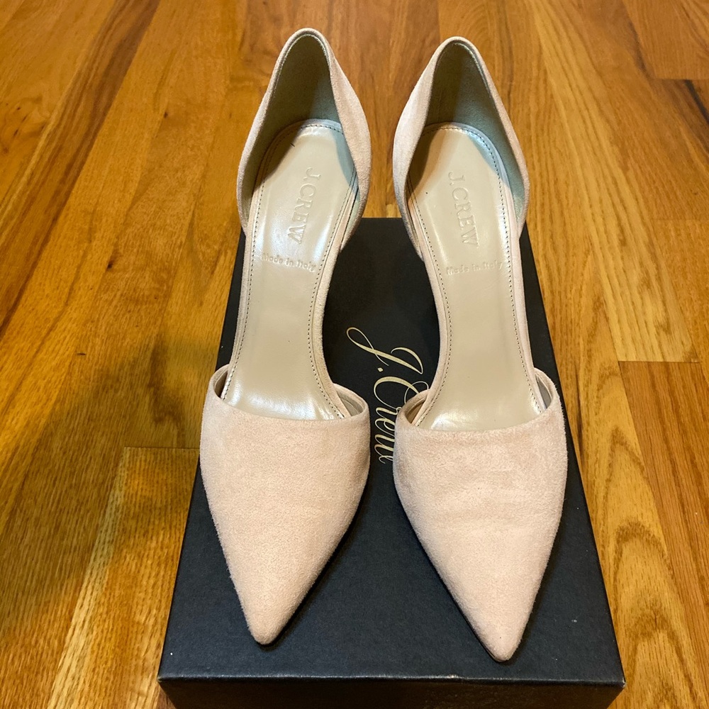 J. Crew Elsie Suede D’orsay Pump Delicate Pink